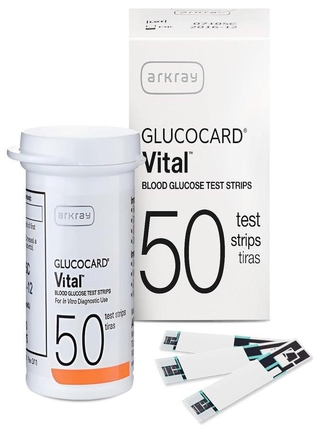 ARKRAY GLUCOCARD Vital Blood Glucose Test Strips – No Coding Required, Fast 7-Second Results, 0.5 Microliter Sample Size – Compatible with GLUCOCARD Vital Blood Glucose Meter, 50 Count - Image 1